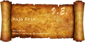 Vajó Erik névjegykártya